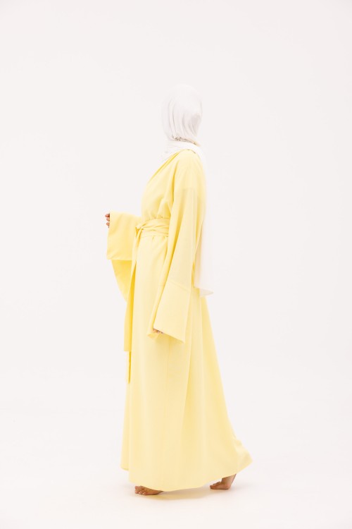 Abaya Déborah en Lin jaune