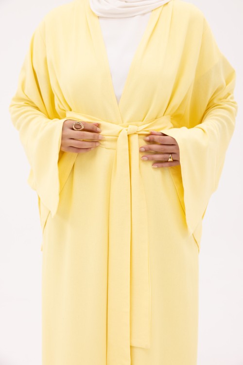 Abaya Déborah en Lin jaune