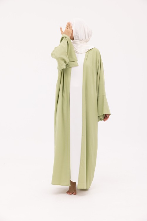 Abaya Déborah en Lin vert