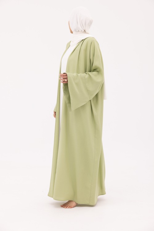 Abaya Déborah en Lin vert