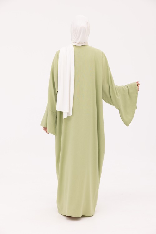 Abaya Déborah en Lin vert