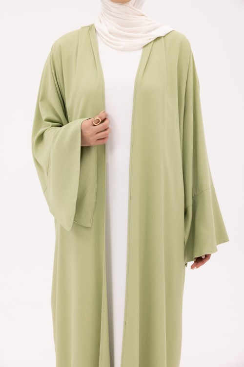 Abaya Déborah en Lin vert