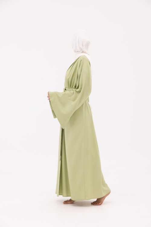 Abaya Déborah en Lin vert