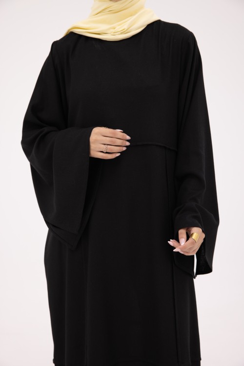 Robe Marina en Lin noir