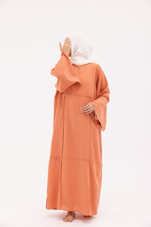 Robe Marina en Lin saumon