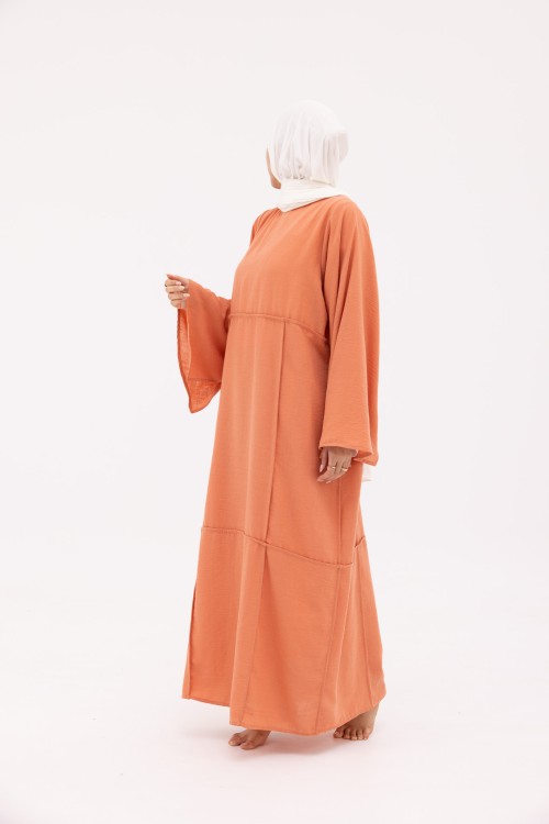 Robe Marina en Lin saumon