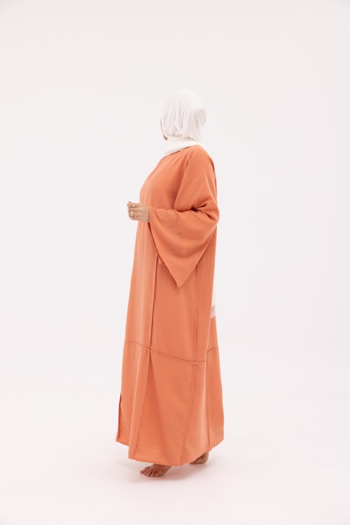 Robe Marina en Lin saumon