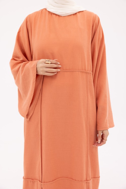Robe Marina en Lin saumon