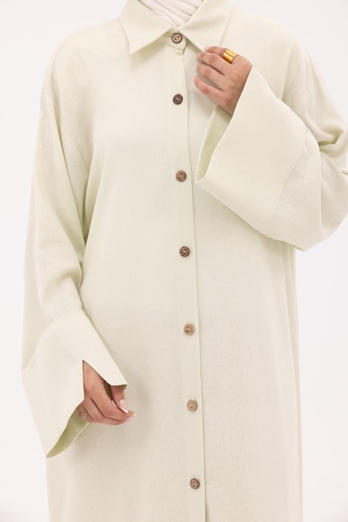 Robe Chemise Larissa en Lin anis