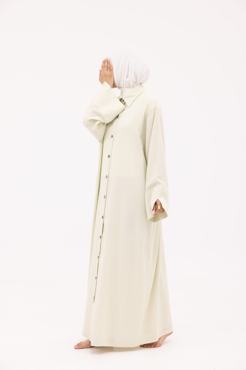 Robe Chemise Larissa en Lin anis