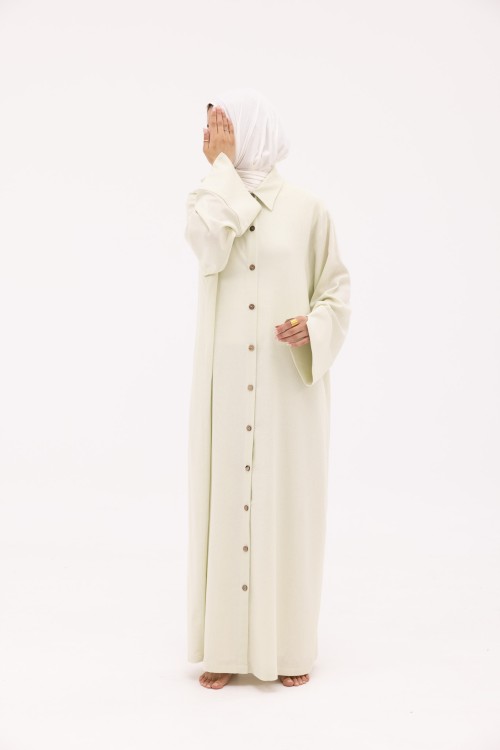 Robe Chemise Larissa en Lin anis