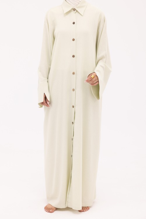 Robe Chemise Larissa en Lin anis