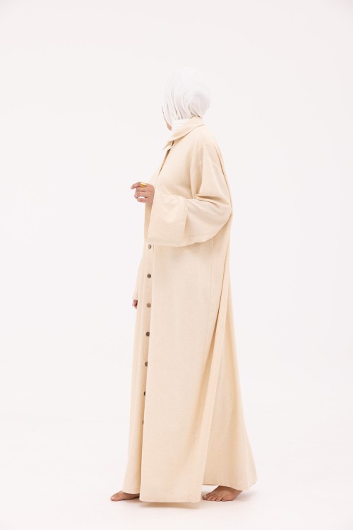 Robe Chemise Larissa en Lin beige chiné