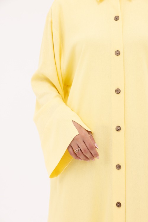 Robe Chemise Larissa en Lin jaune