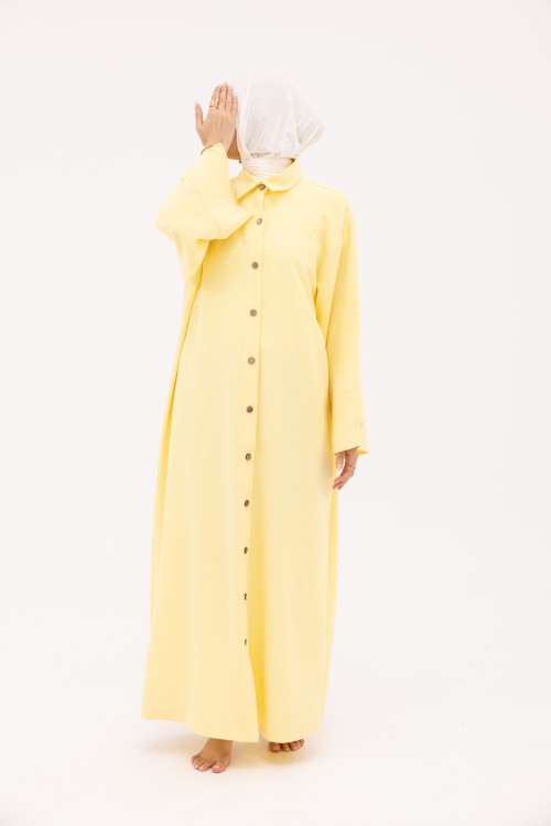 Robe Chemise Larissa en Lin jaune