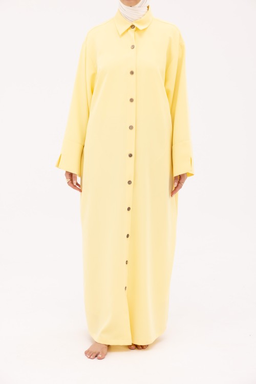 Robe Chemise Larissa en Lin jaune