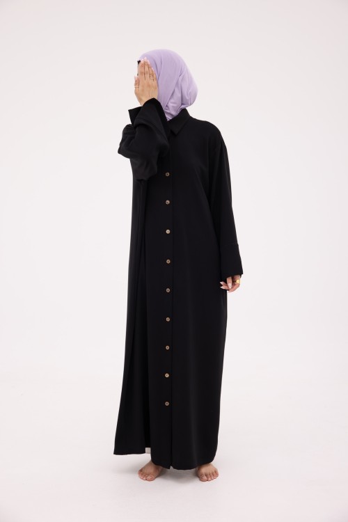 Robe Chemise Larissa en Lin noir