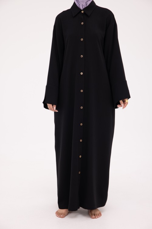 Robe Chemise Larissa en Lin noir