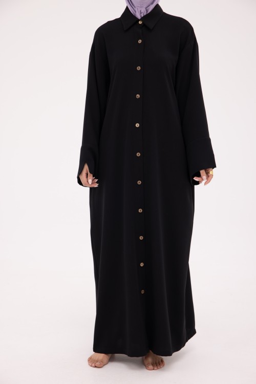 Robe Chemise Larissa en Lin noir