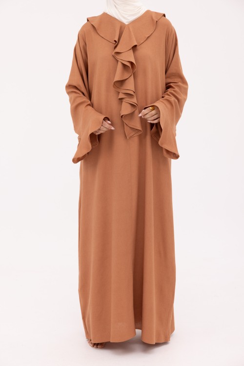 Robe Amandine en Lin noisette