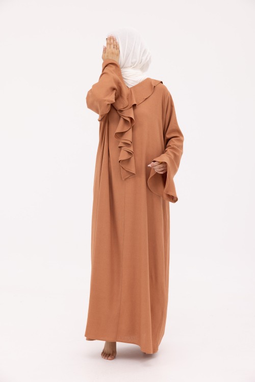 Robe Amandine en Lin noisette