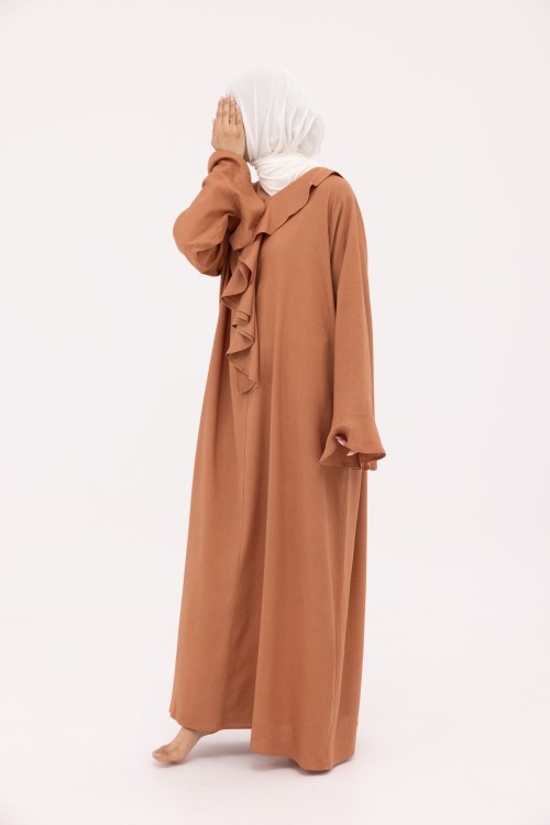 Robe Amandine en Lin noisette