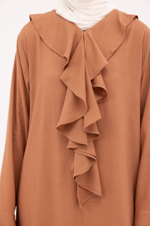 Robe Amandine en Lin noisette