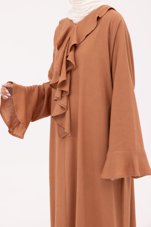 Robe Amandine en Lin noisette