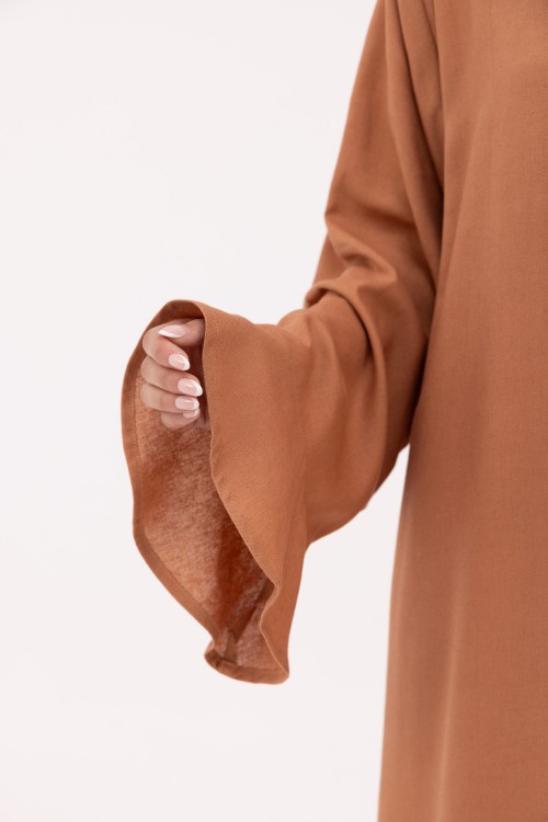 Robe Amandine en Lin noisette