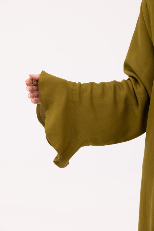 Robe Amandine en Lin olive