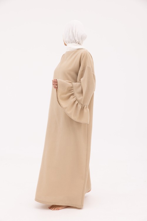 Robe Sayda en Lin beige foncé