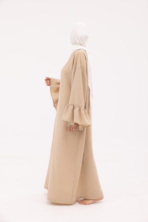Robe Sayda en Lin beige foncé
