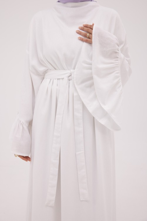 Robe Sayda en Lin blanc