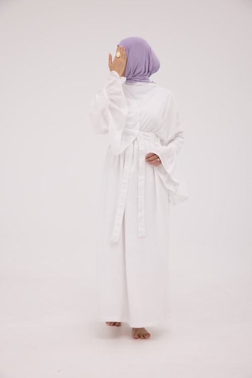 Robe Sayda en Lin blanc