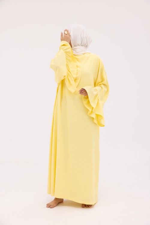 Robe Sayda en Lin jaune