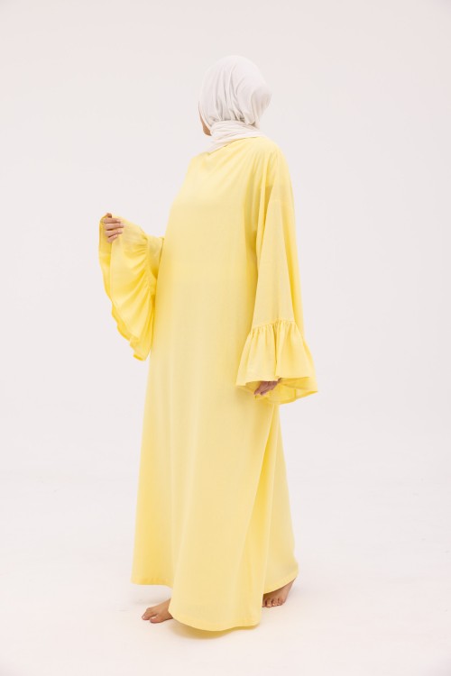 Robe Sayda en Lin jaune