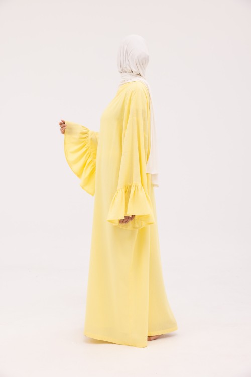 Robe Sayda en Lin jaune