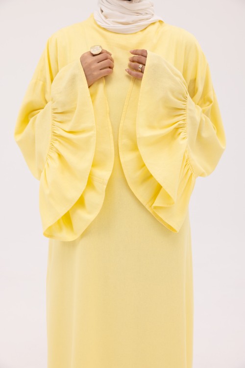 Robe Sayda en Lin jaune