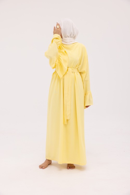 Robe Sayda en Lin jaune