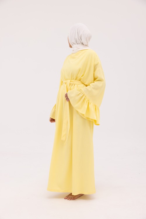 Robe Sayda en Lin jaune