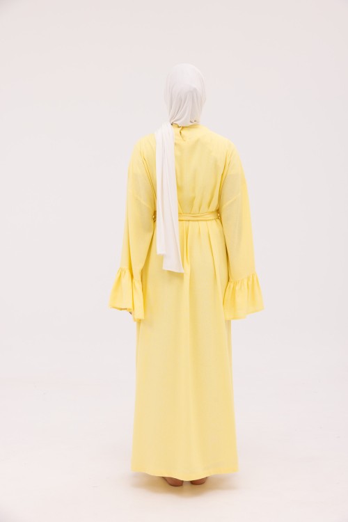 Robe Sayda en Lin jaune