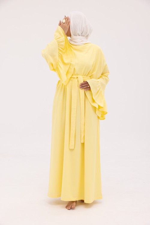 Robe Sayda en Lin jaune