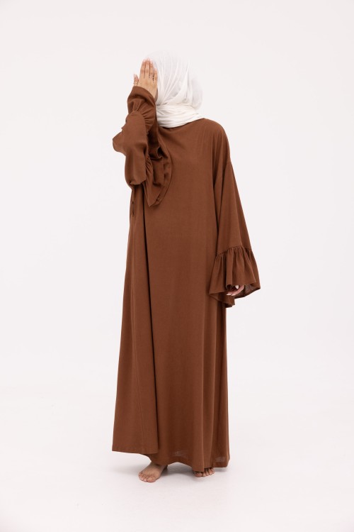 Robe Sayda en Lin marron