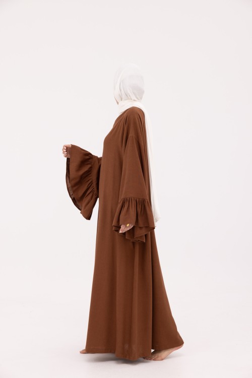 Robe Sayda en Lin marron