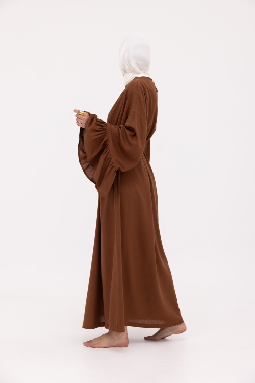 Robe Sayda en Lin marron