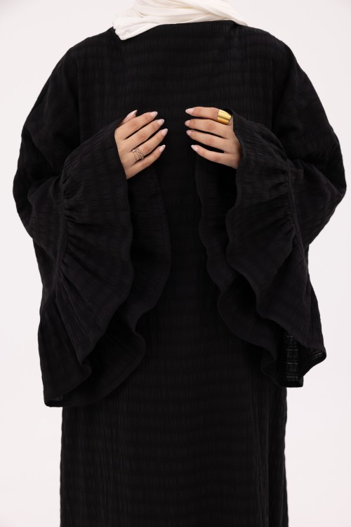 Robe Sayda en Lin noir