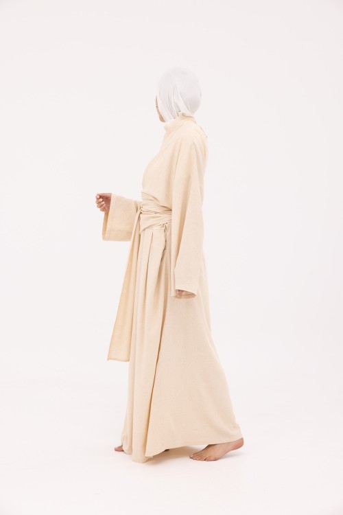 Robe Kamy en Lin beige chiné