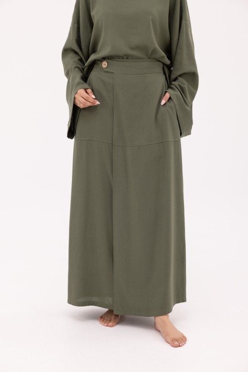 Jupe Lany en Lin olive