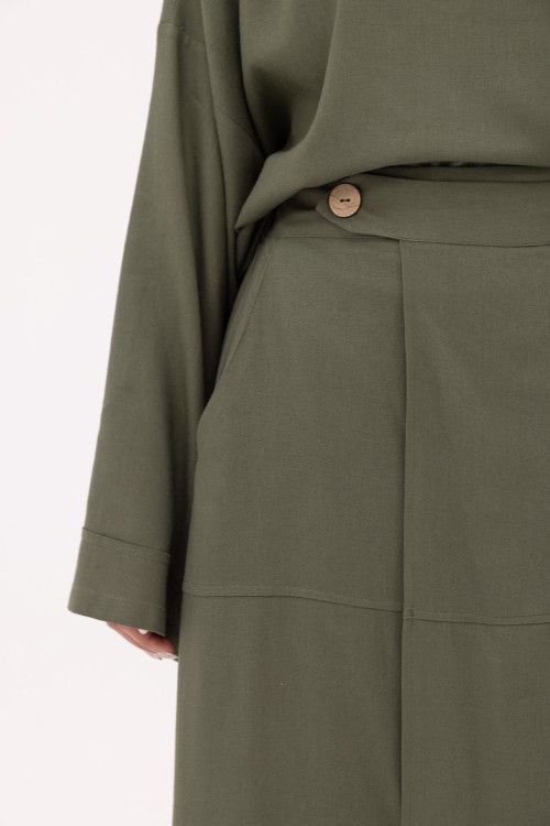 Jupe Lany en Lin olive