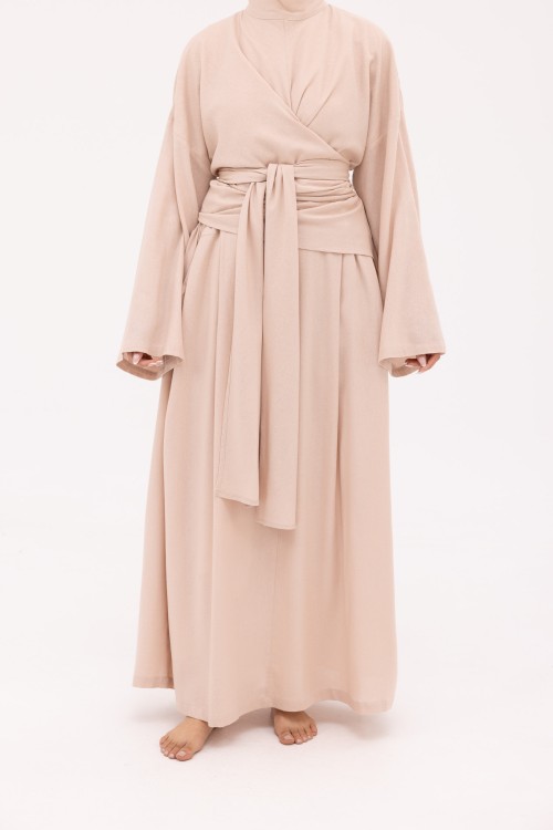 Robe Kamy en Lin beige rosé